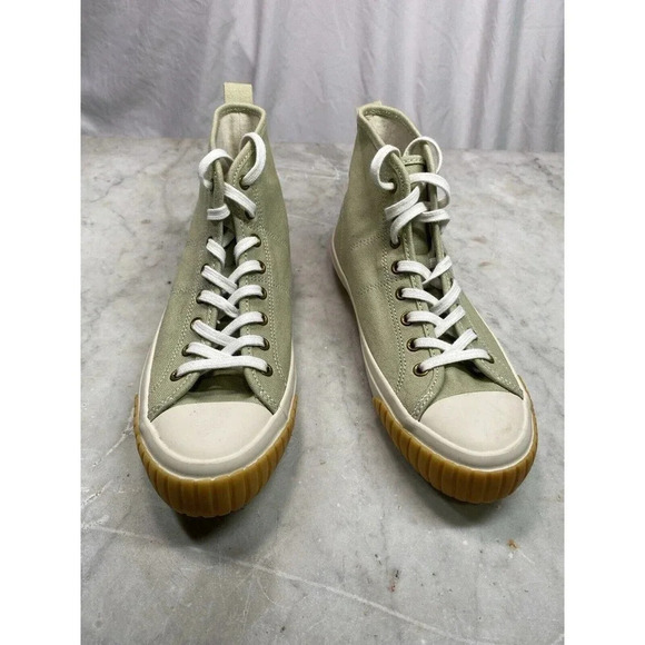 J Crew Hi Top Sneaker Women’s 7 Pistachio Canvas - Picture 1 of 9
